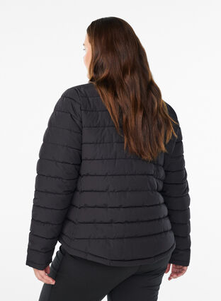 ZizziSportieve gewatteerde jas met hoge kraag en zakken, Black, Model image number 1