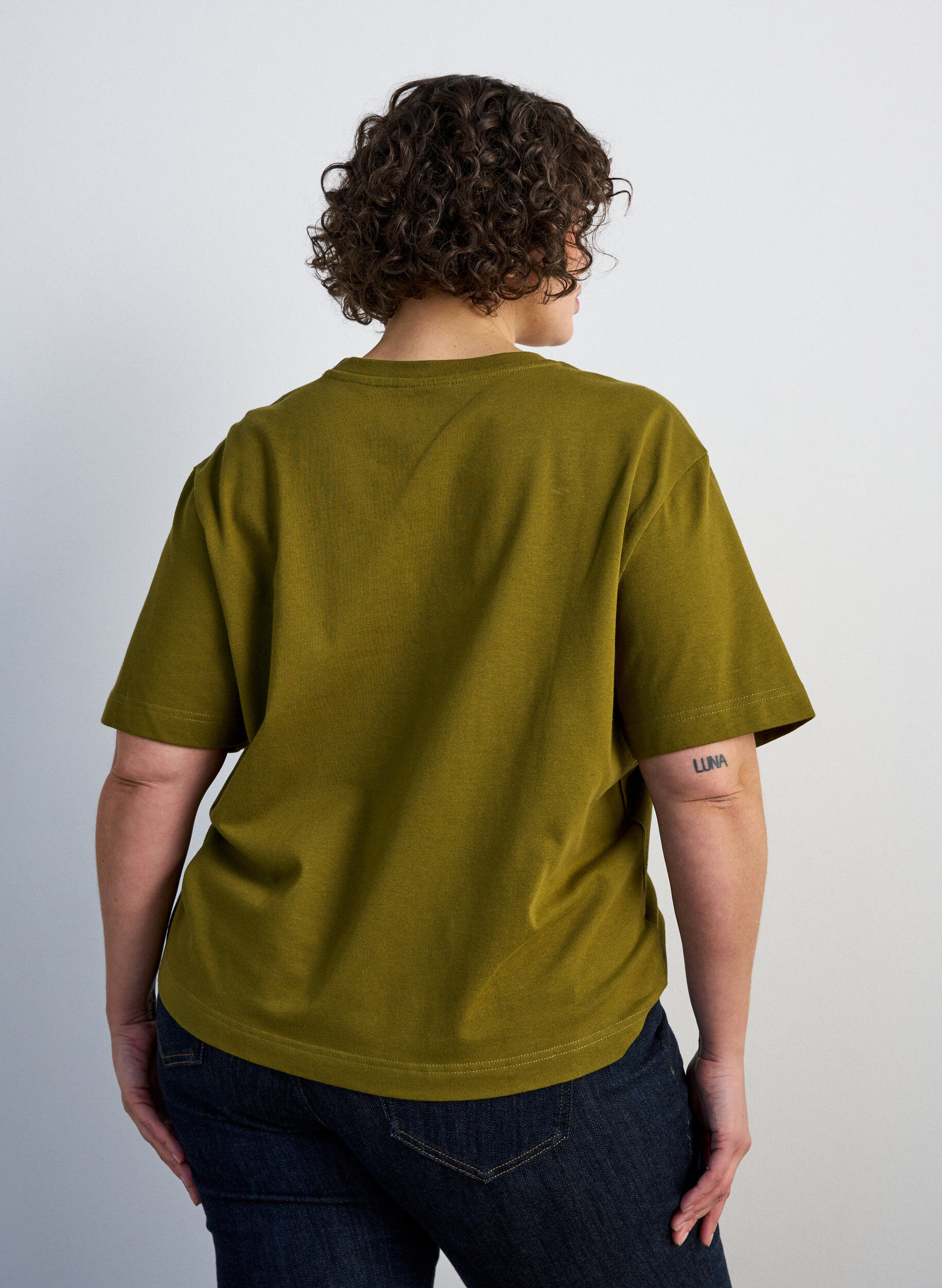 ZizziBoxy katoenen T-shirt, 2262, Model image number 2