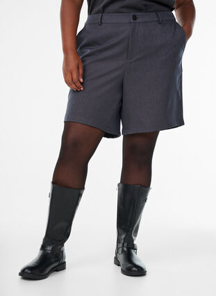 ZizziOp maat gemaakte bermudashorts met zakken, Dark Grey , Model image number 3
