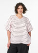 Blouse met ballonmouwen en polkadotpatroon, Roze, Model image number 0