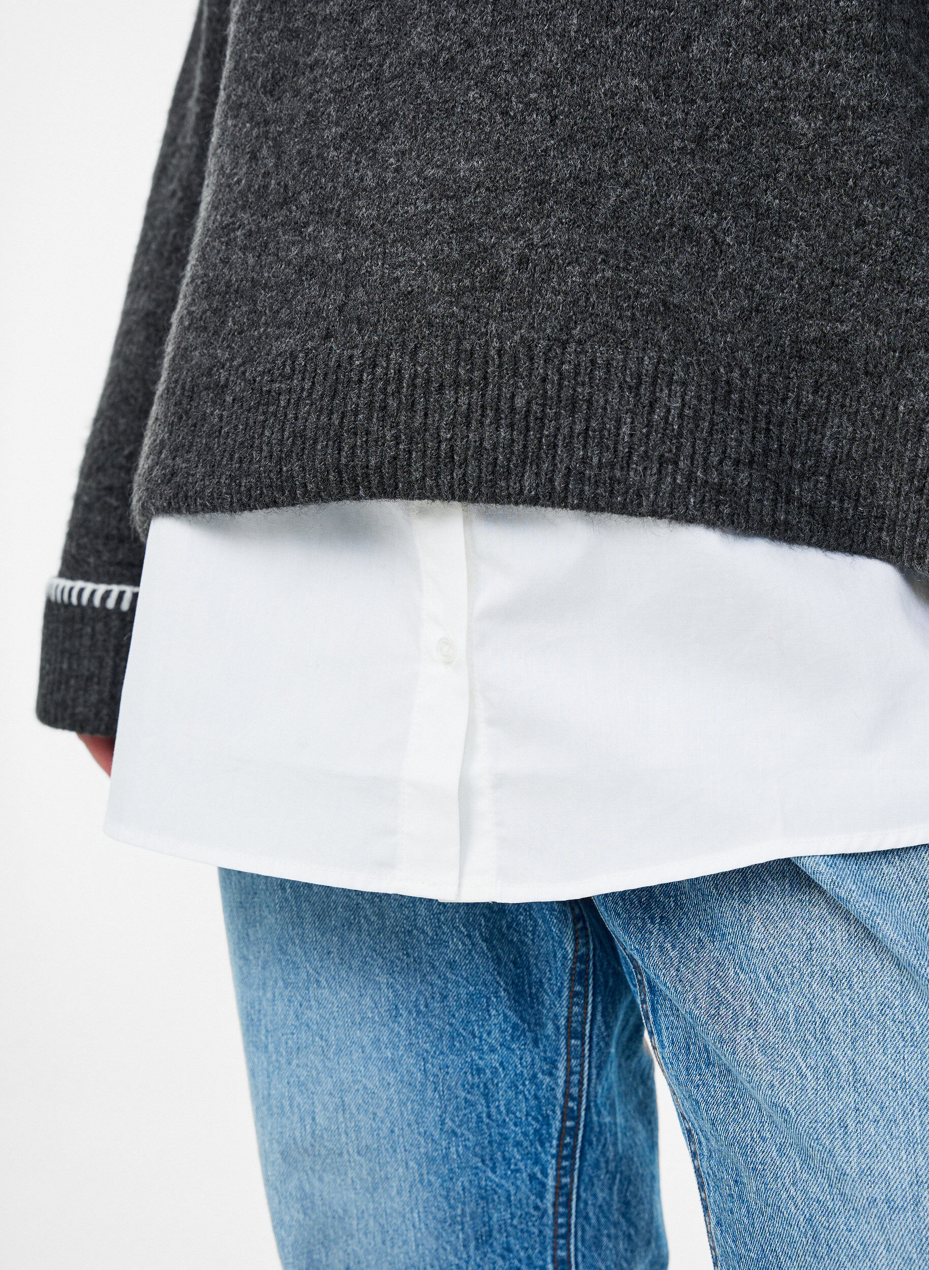 ZizziShirtextender in 100% katoen, Wit, Model image number 3