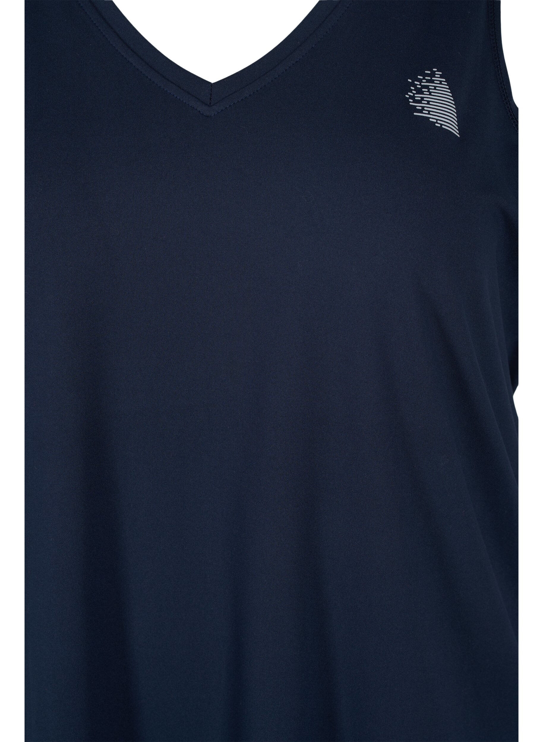 ZizziWorkout top met V-hals, Blauw, Packshot image number 2