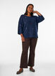 Jumper met hartjes en 3/4 mouwen, Blauw, Model image number 1