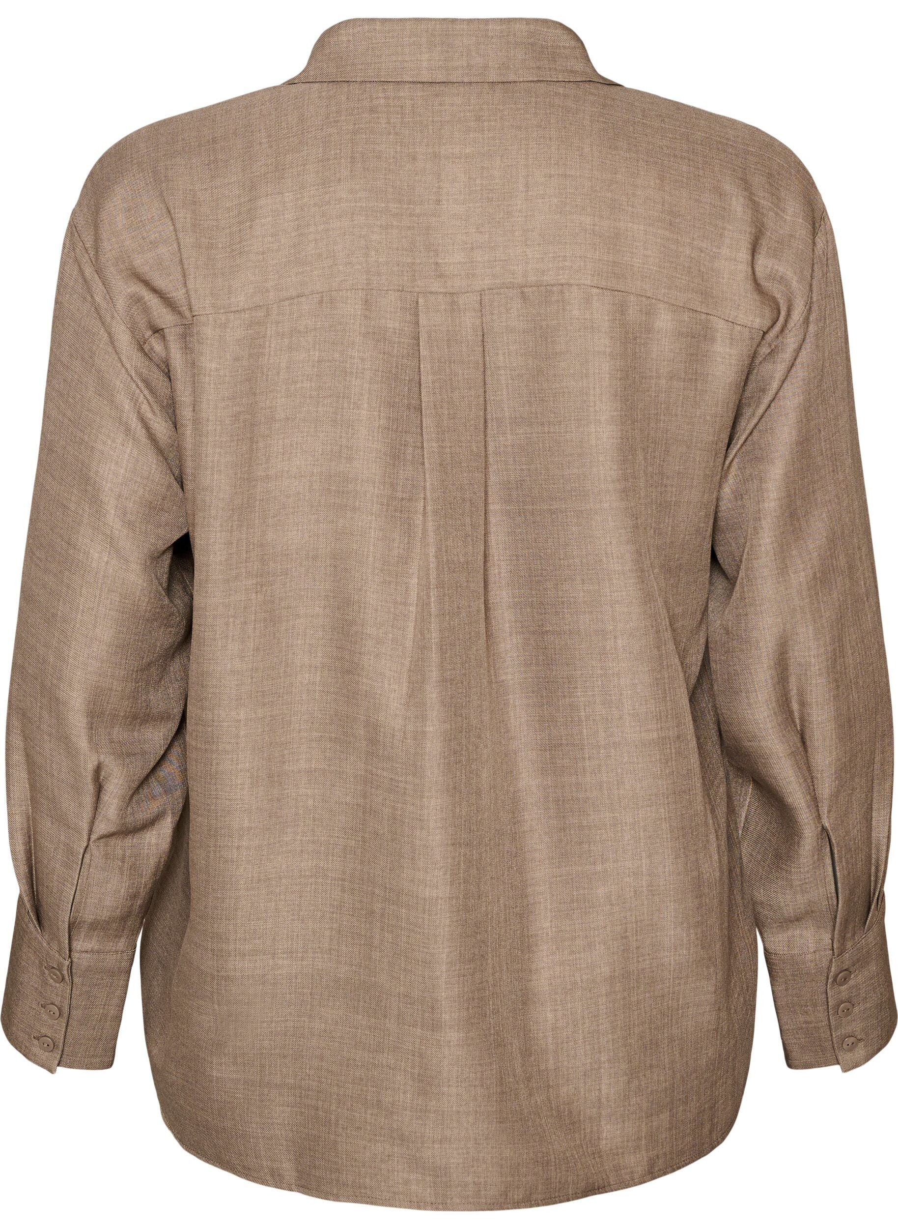 ZizziLosse shirt met V-hals, Bruin, Packshot image number 1