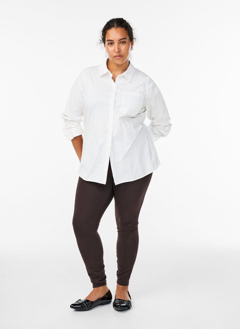 Katoenen legging met voering, Bruin, Model image number 1