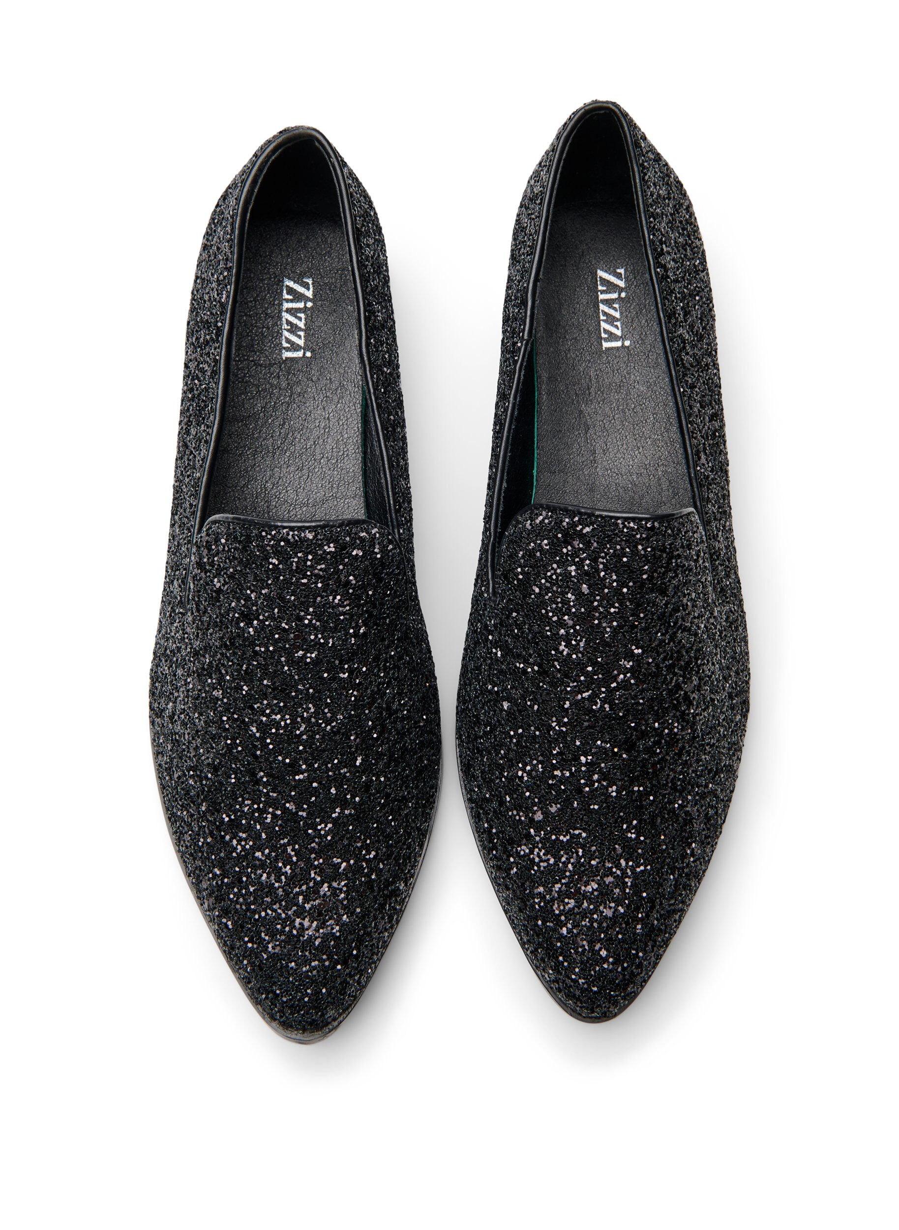 ZizziWide fit - Loafers met glitter, Zwart, Packshot image number 2