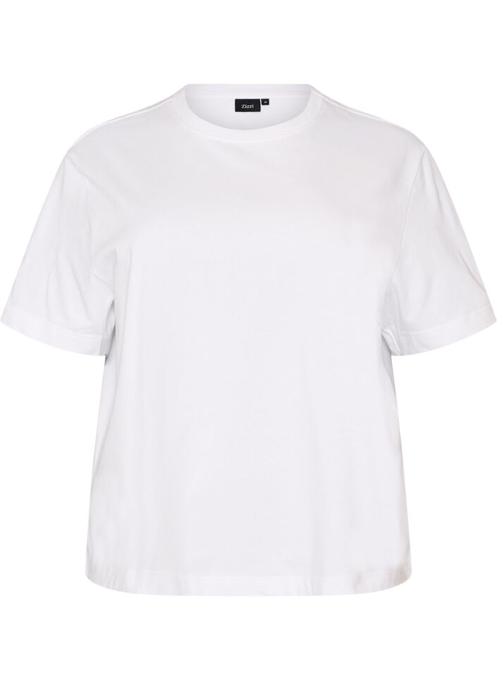 Boxy katoenen T-shirt, Wit, Packshot image number 0