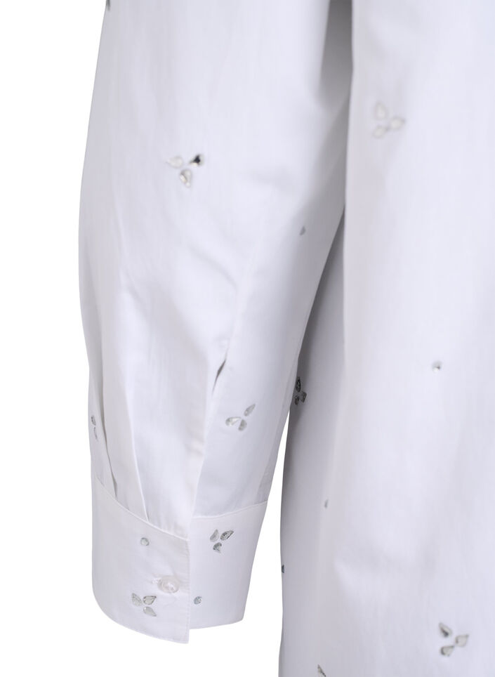Shirt met strassteentjes, Wit, Packshot image number 4
