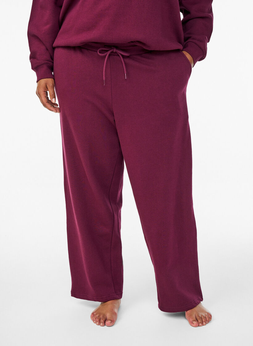 Joggingbroek met zakken, Donker Bordeaux, Model image number 2