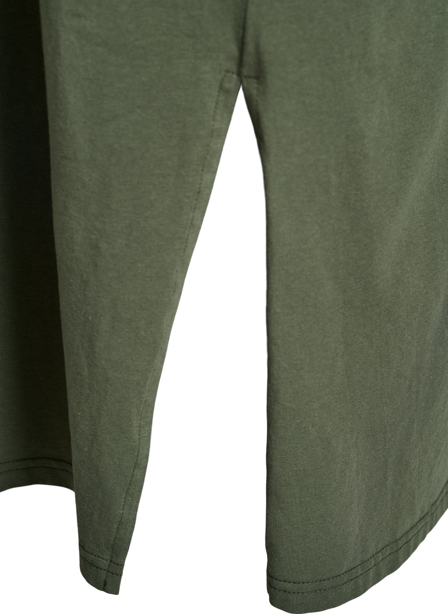 ZizziMidi T-shirt jurk met V-hals, Groen, Packshot image number 3