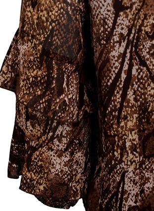 ZizziBlouse met dierenprint en ruches, Brown Snake AOP, Packshot image number 3