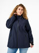 Korte softshell jas met afneembare capuchon, Blauw, Model image number 0