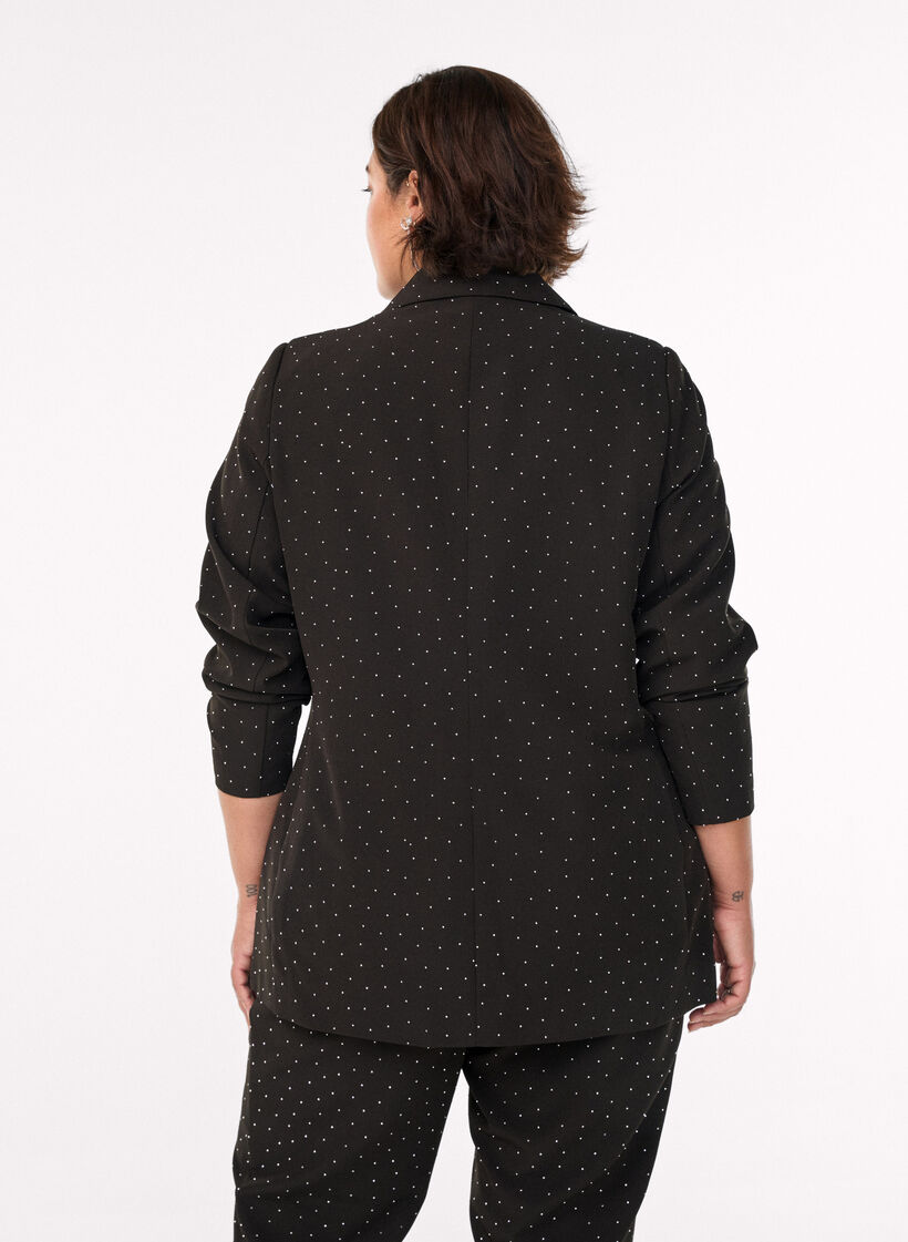 Blazer met strass-steentjes, Zwart Blazer met strass-steentjes, Zwart, Model