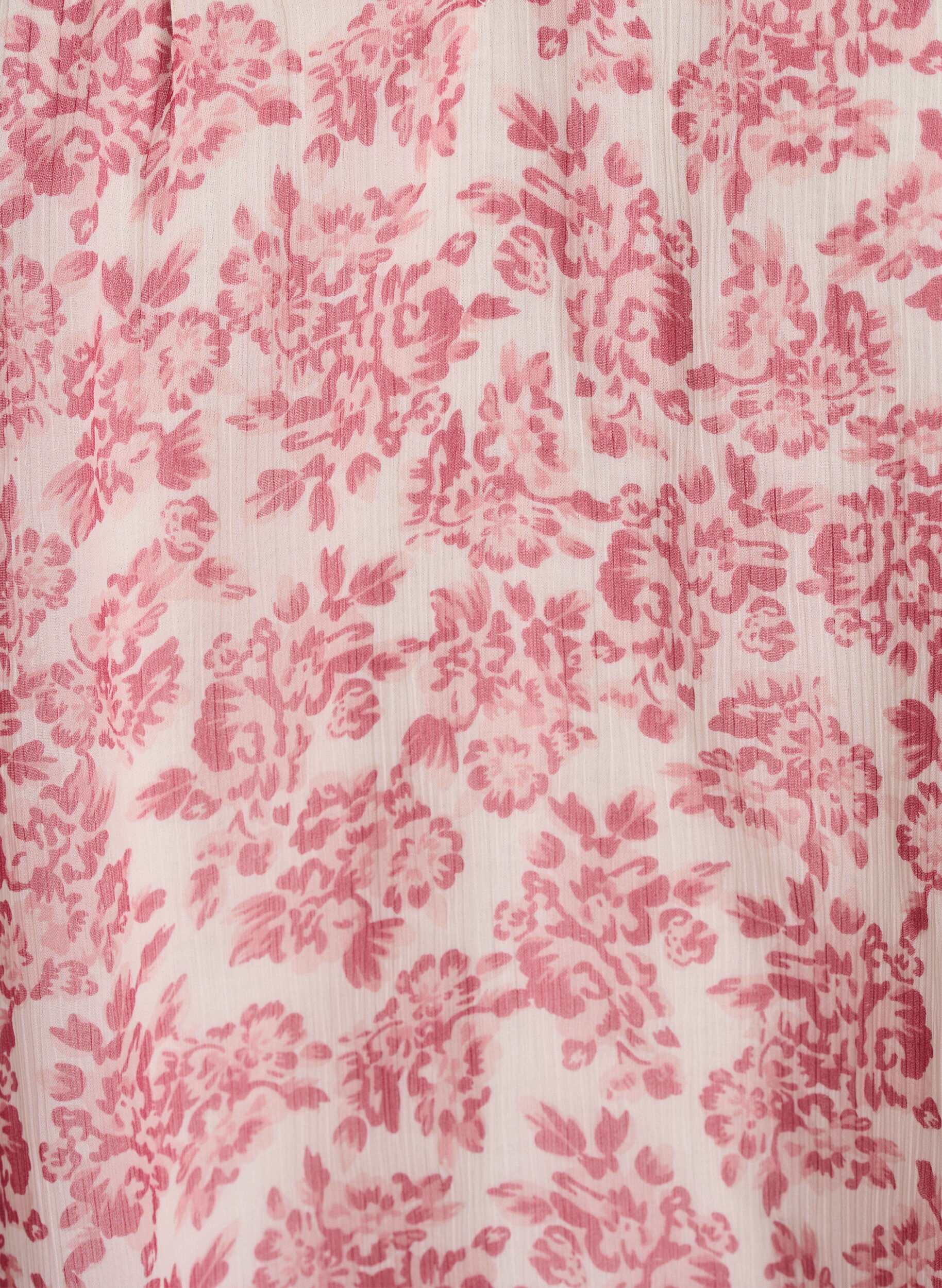 ZizziChiffonblouse met bloemenprint en gehaakte bies, Rood, Packshot image number 2