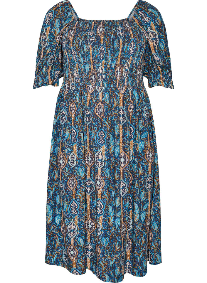 Zomerjurk in viscose met paisley print, Blauw, Packshot image number 0