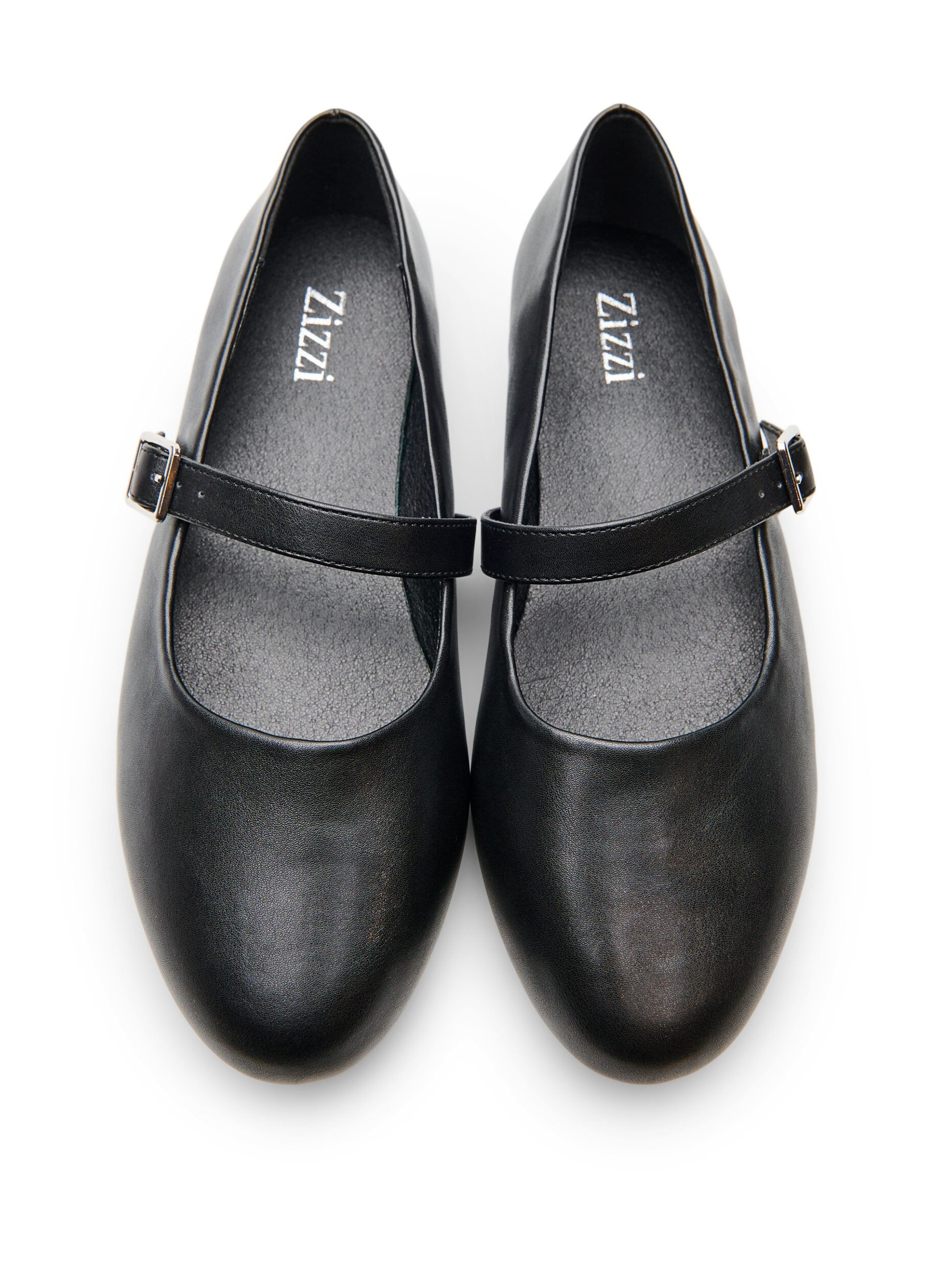 ZizziBallerina van imitatieleer met bandje, Zwart, Packshot image number 3