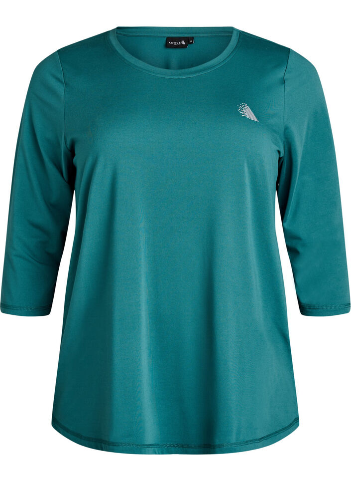 Training blouse met 3/4 mouwen, Groen, Packshot image number 0
