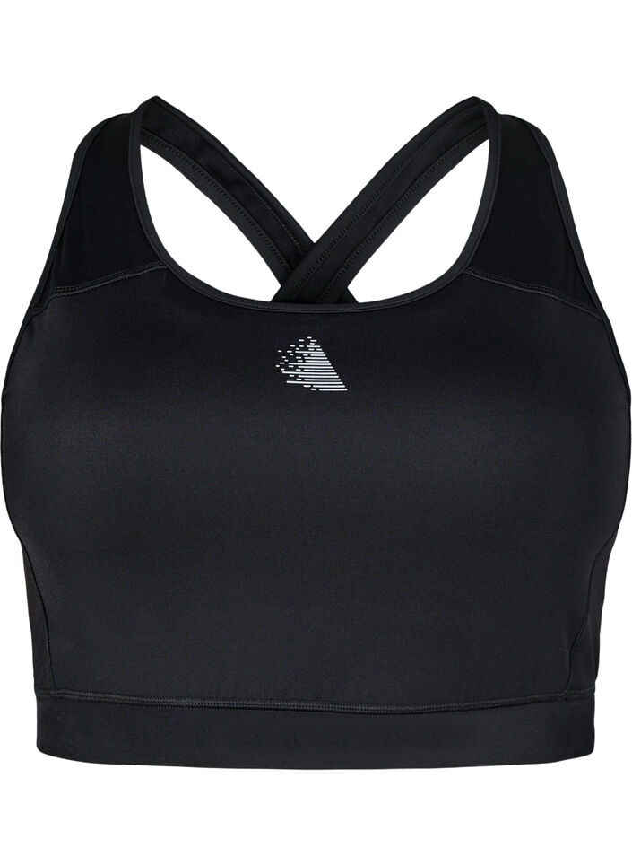 Sportbeha met voorzak, Black, Packshot