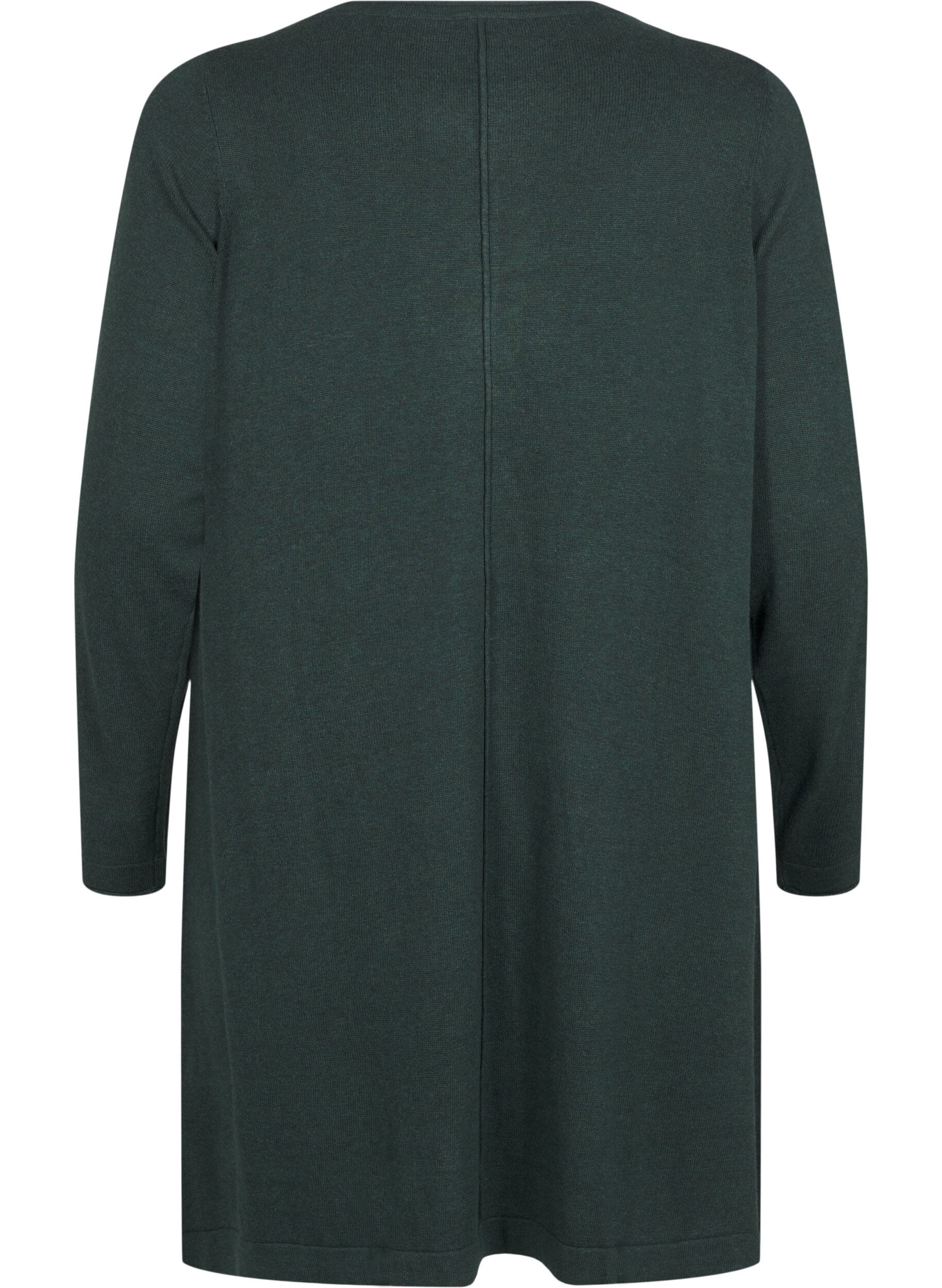 ZizziGebreide jurk in katoen-viscose blend, Groen, Packshot image number 1