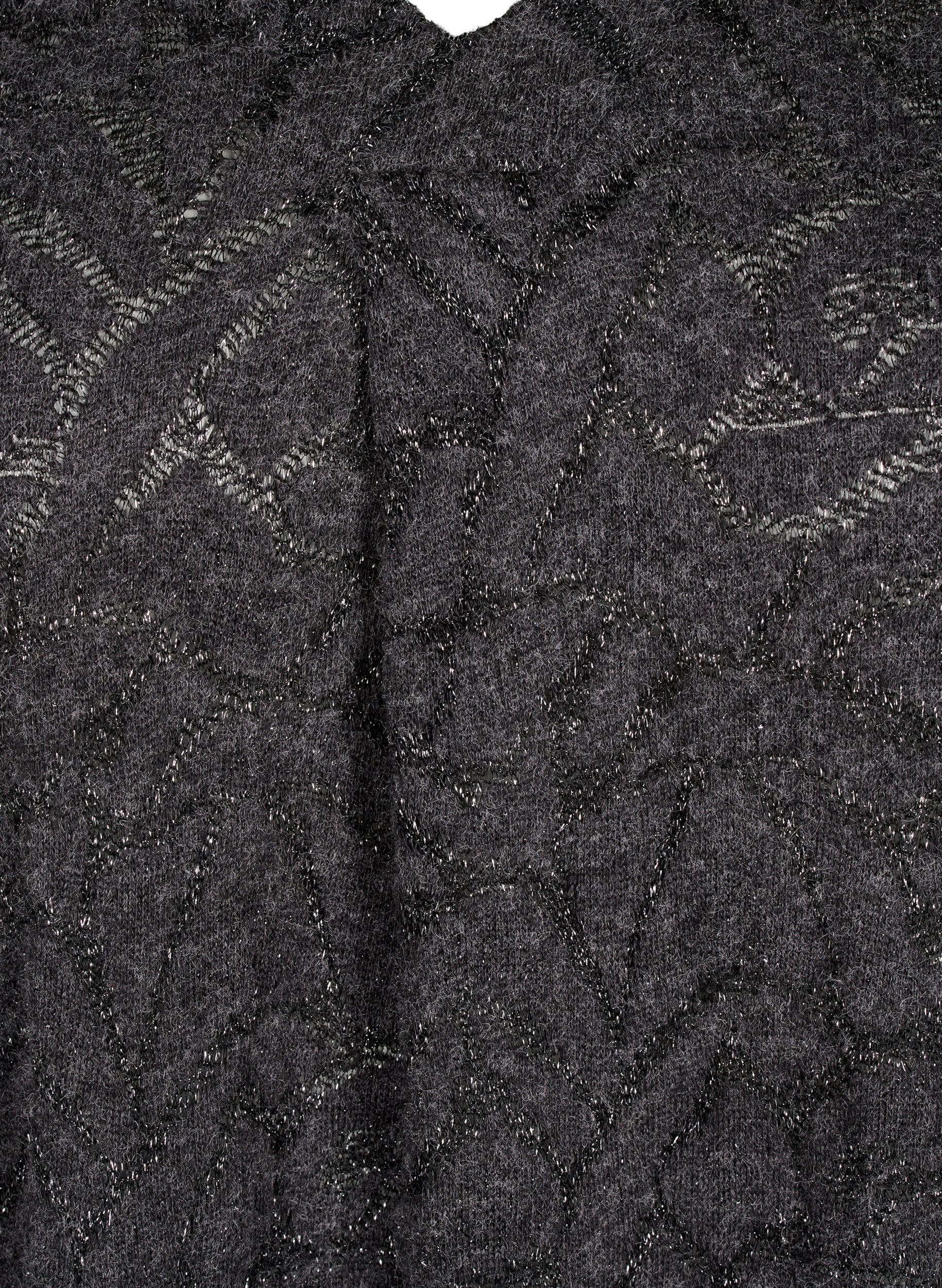 ZizziBlouse met lange mouwen met glitter en patroon, Grijs, Packshot image number 2
