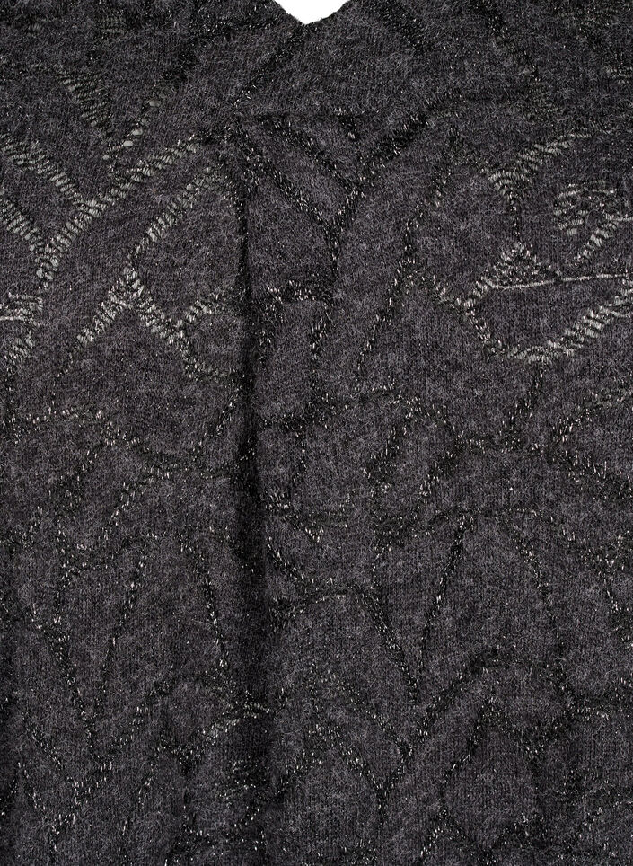 Blouse met lange mouwen met glitter en patroon, Grijs, Packshot image number 2