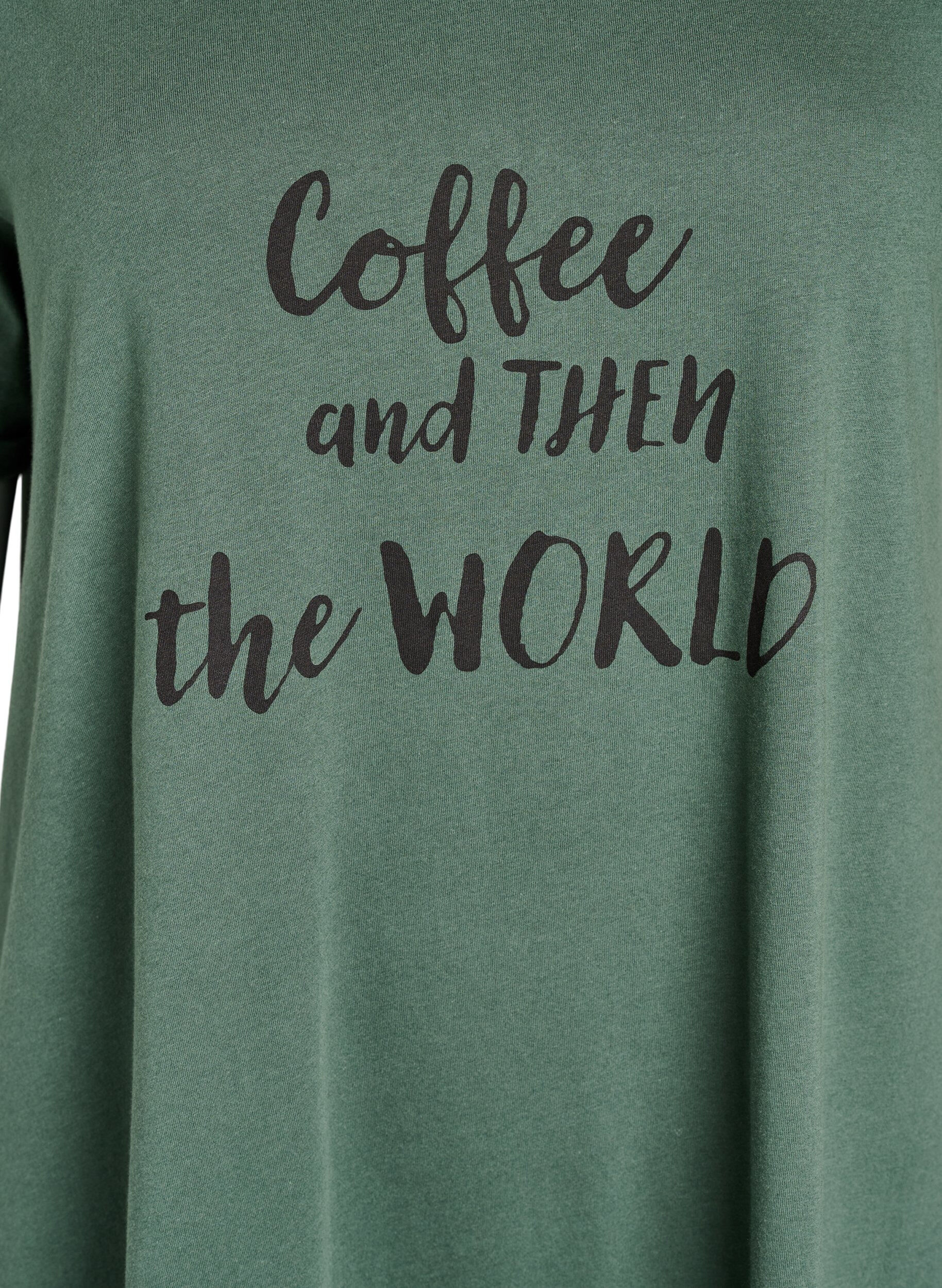 ZizziNachtjapon met korte mouwen van biologisch katoen, Groen, Packshot image number 2