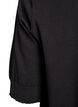 Fijngebreide blouse met korte mouwen, Zwart, Packshot image number 3