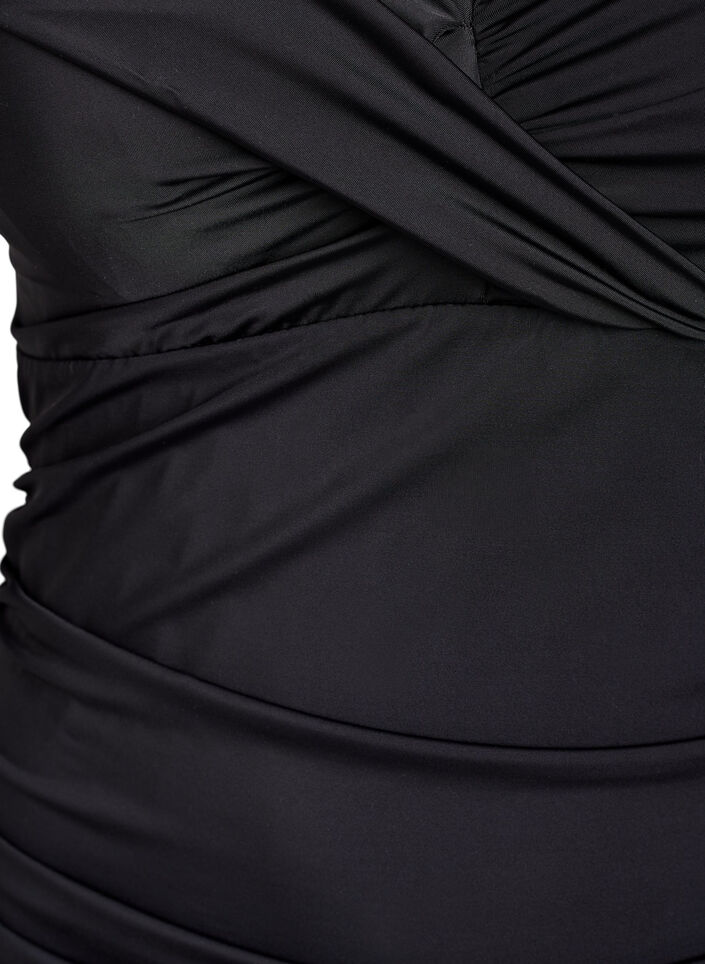 Badpak met beugel en geplooid effect, Zwart, Packshot image number 2