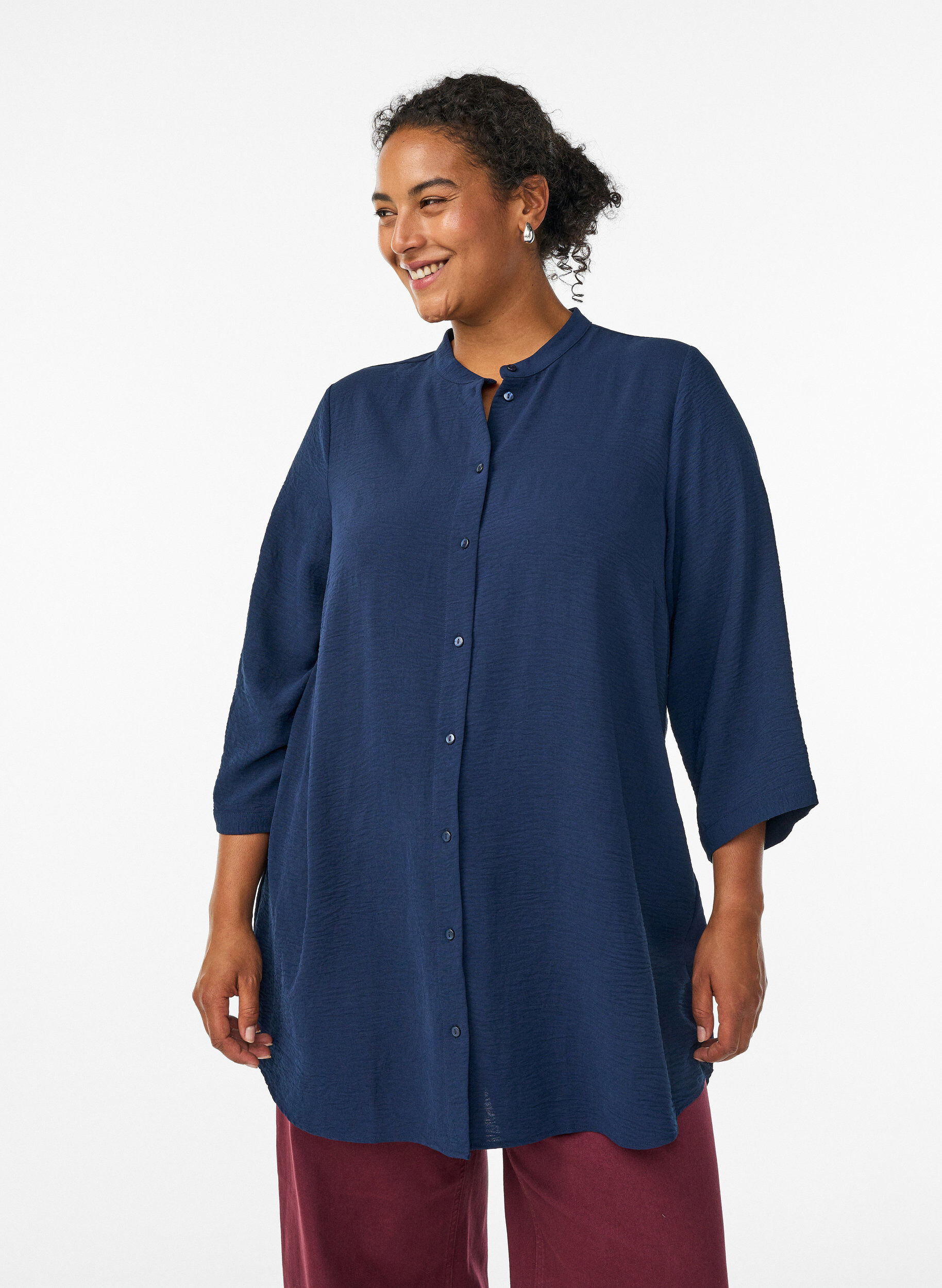 FLASH - Tuniek met 3/4 mouwen, Blauw, Model