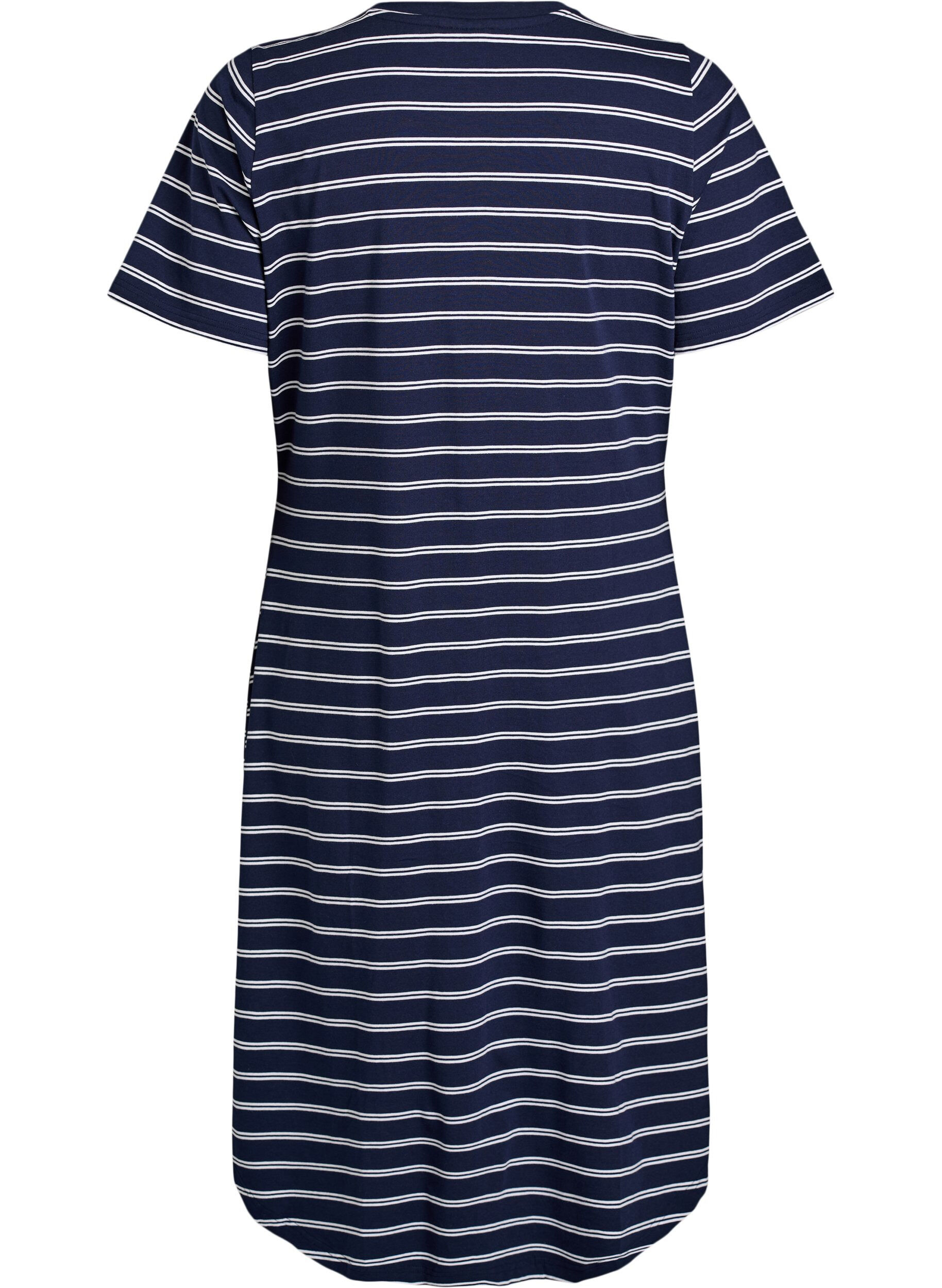 ZizziKatoenen jurk met twistdetail, Blauw, Packshot image number 1