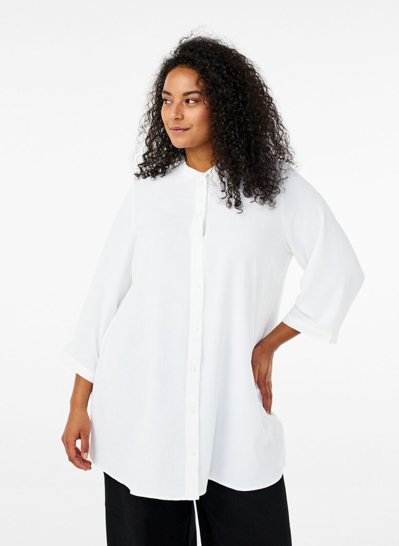 Tuniek met 3/4 mouwen, Vanille, Model image number 0