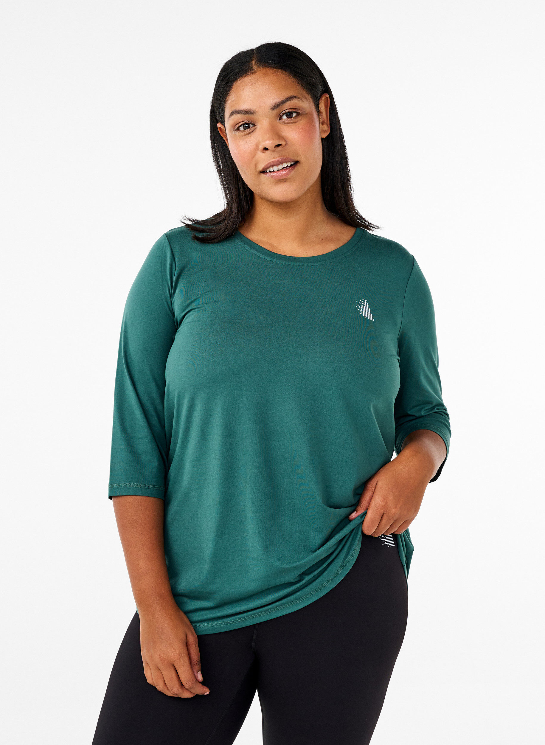 Work-out top met 3/4 mouwen, Groen, Model