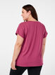 Effen gekleurd T-shirt voor sporten, Rood, Model image number 2