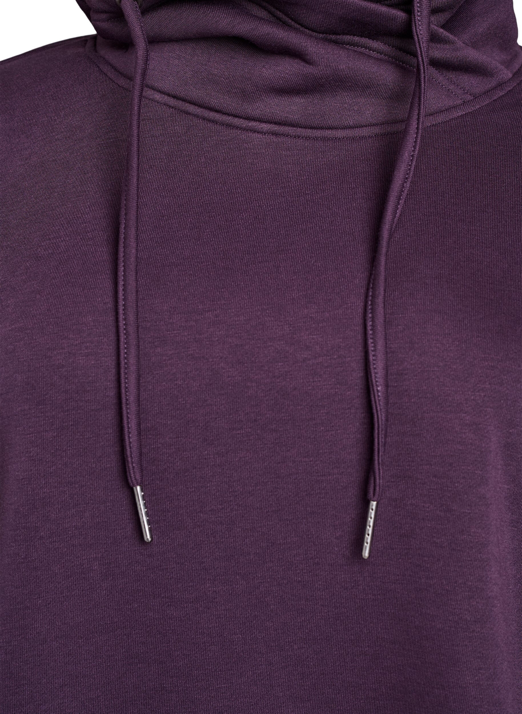 Zizzi Sweat &agrave; col montant et poches, Violet, Packshot image number 2