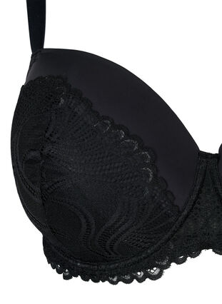 ZizziVoorgevormde beugelbeha van kant, Black, Packshot image number 2