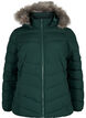 Kort pufferjack met capuchon, Groen, Packshot image number 0