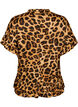 Blouse met luipaardprint en ruches, Bruin, Packshot image number 1