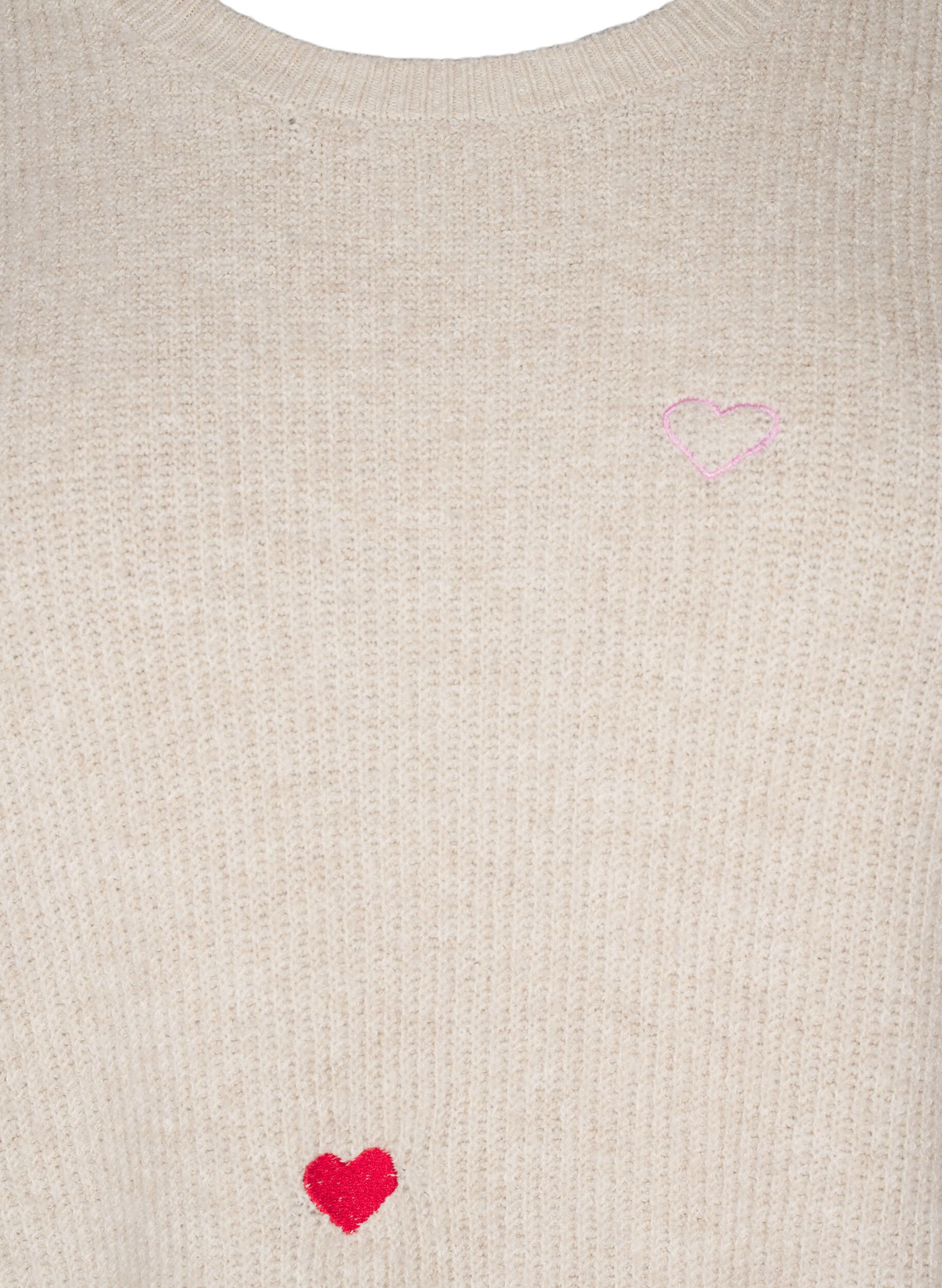ZizziJumper met hartjes en 3/4 mouwen, Beige, Packshot image number 2