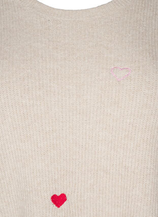 ZizziJumper met hartjes en 3/4 mouwen, Beige, Packshot image number 2