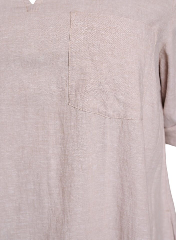 Tuniek van linnen en viscose met A-vorm, Beige, Packshot image number 2