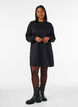 Korte sweaterjurk met ballonmouwen, Zwart, Model image number 1