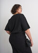 T-shirt met strass-steentjes en ronde hals, Zwart, Model image number 2
