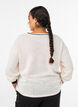 Sweatshirt van gestructureerde jersey met frontprint, Beige, Model image number 2