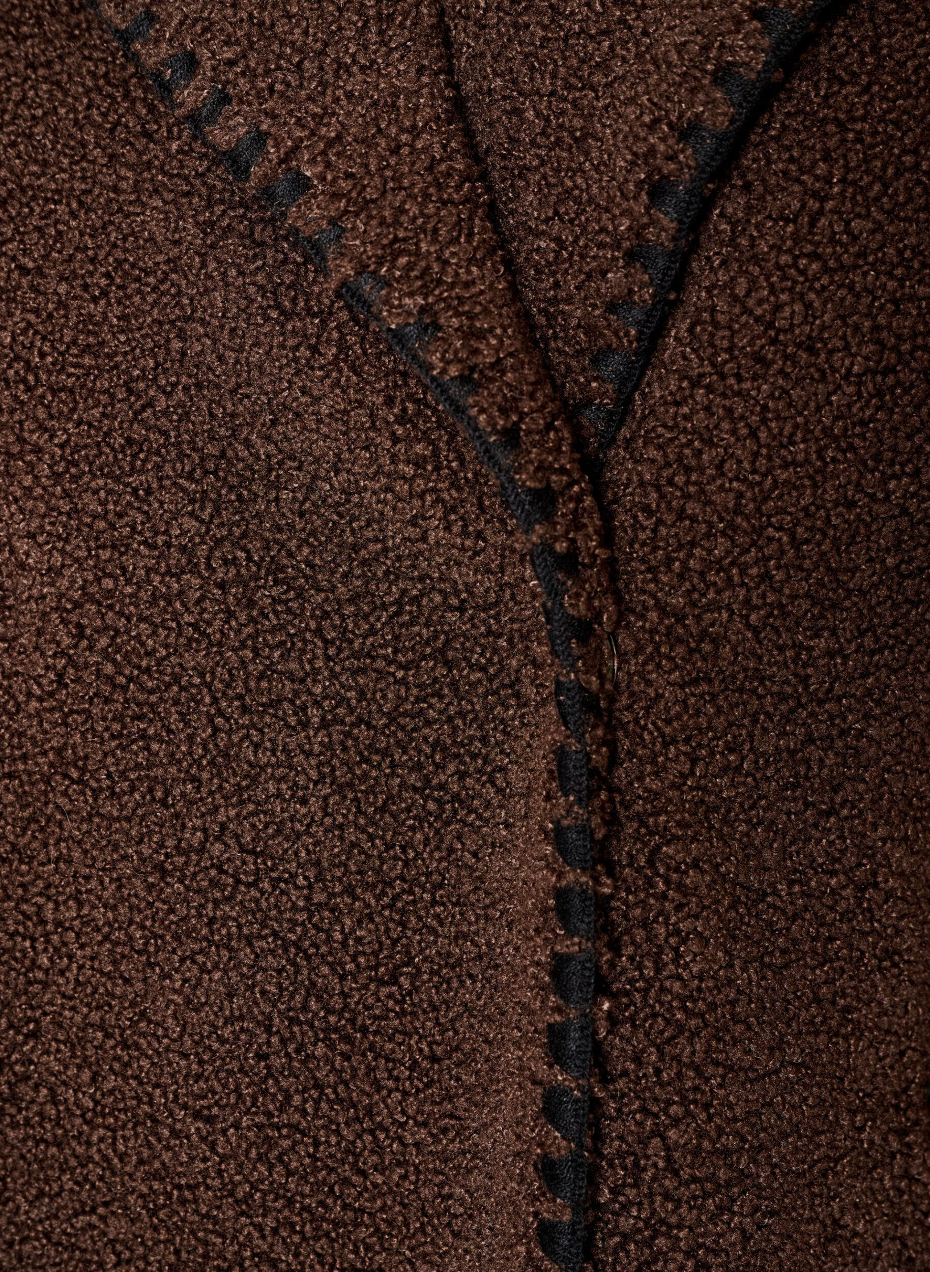ZizziTeddy jas met contrast details, Bruin, Packshot image number 3