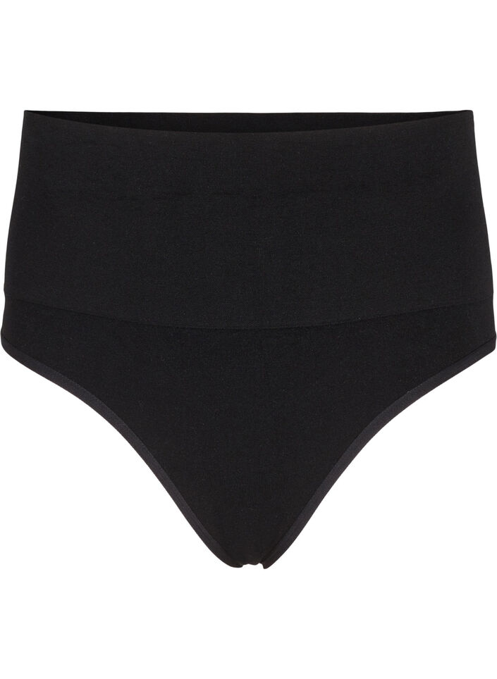 Naadloze tanga met een normale taille, Black, Packshot