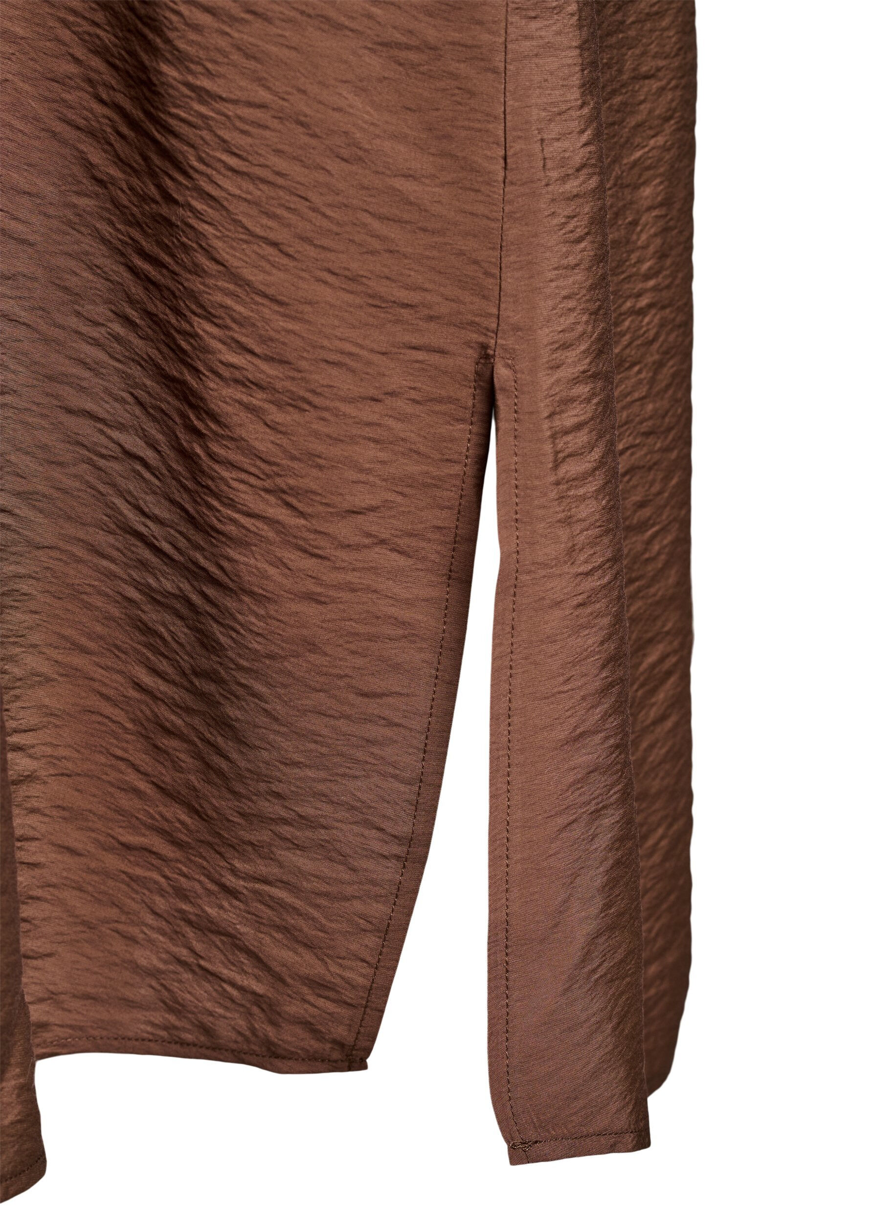 ZizziJurk met V-hals van viscose, Bruin, Packshot image number 3