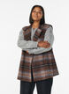 Lang geruit vest, Bruin, Model image number 0