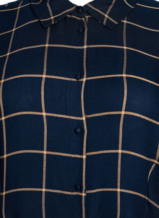ZizziLange geruite overhemdjurk, Blue Beige Check, Packshot image number 2