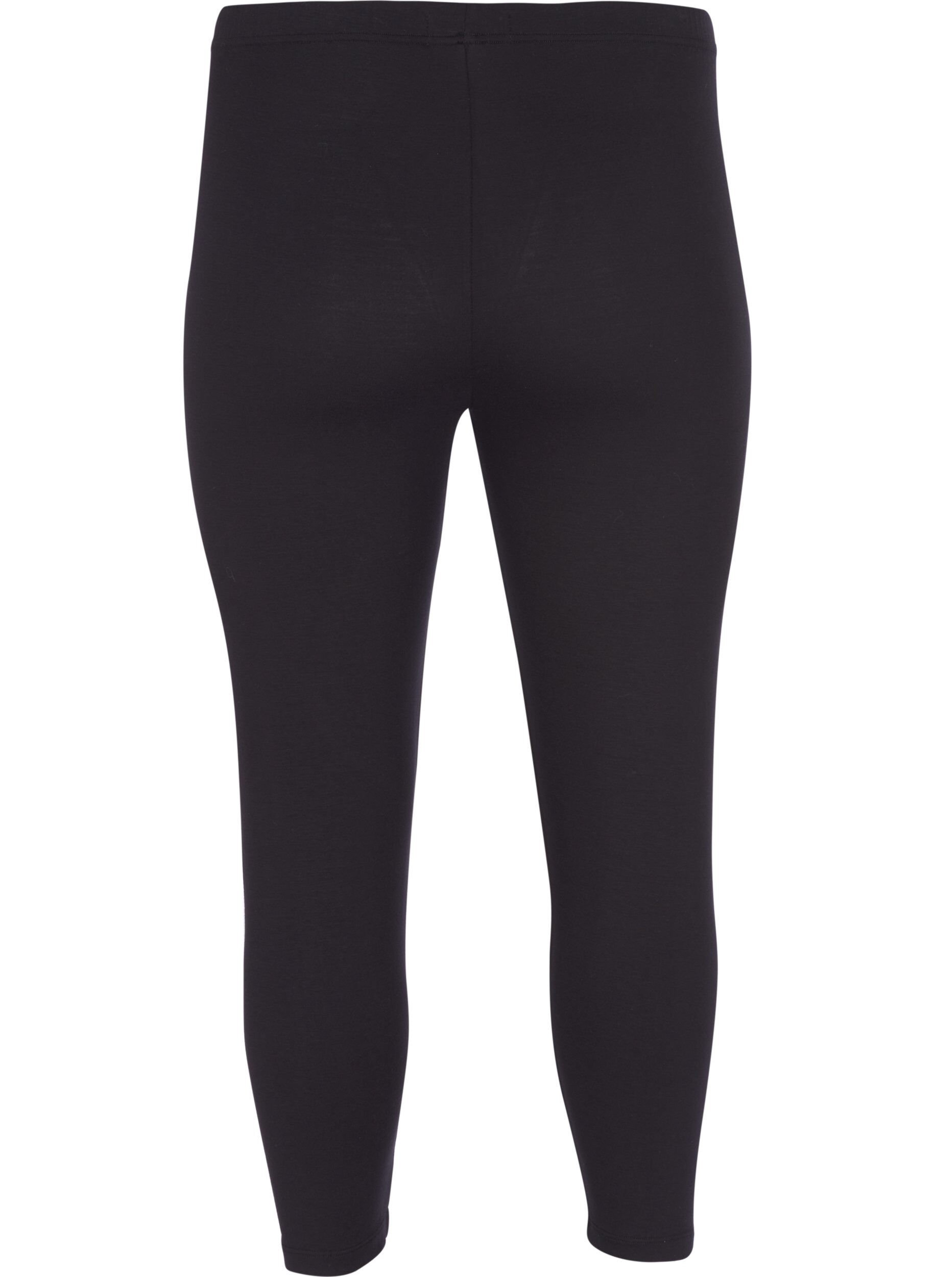 ZizziBasic 3/4 legging in viscose, Zwart, Packshot image number 1