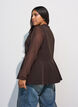 Gilet met peplumzoom en V-hals, Bruin, Model image number 2